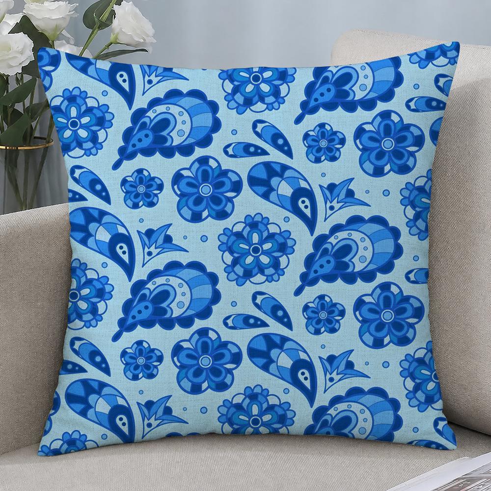 Pattern Paisley Patterned Cushion Cover Cushion Covers Natural Linen Breathable Sofa Bedroom Decor Pillowcase