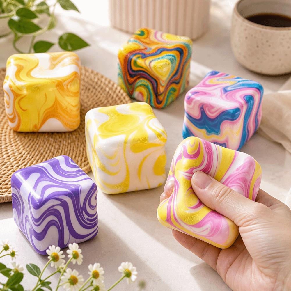7Cm Cheese Squeezed Cube Super Soft Realistic Slow Rebound Fidget Toy Comfortable Colorful Cheese Stress Ball Stress Relief