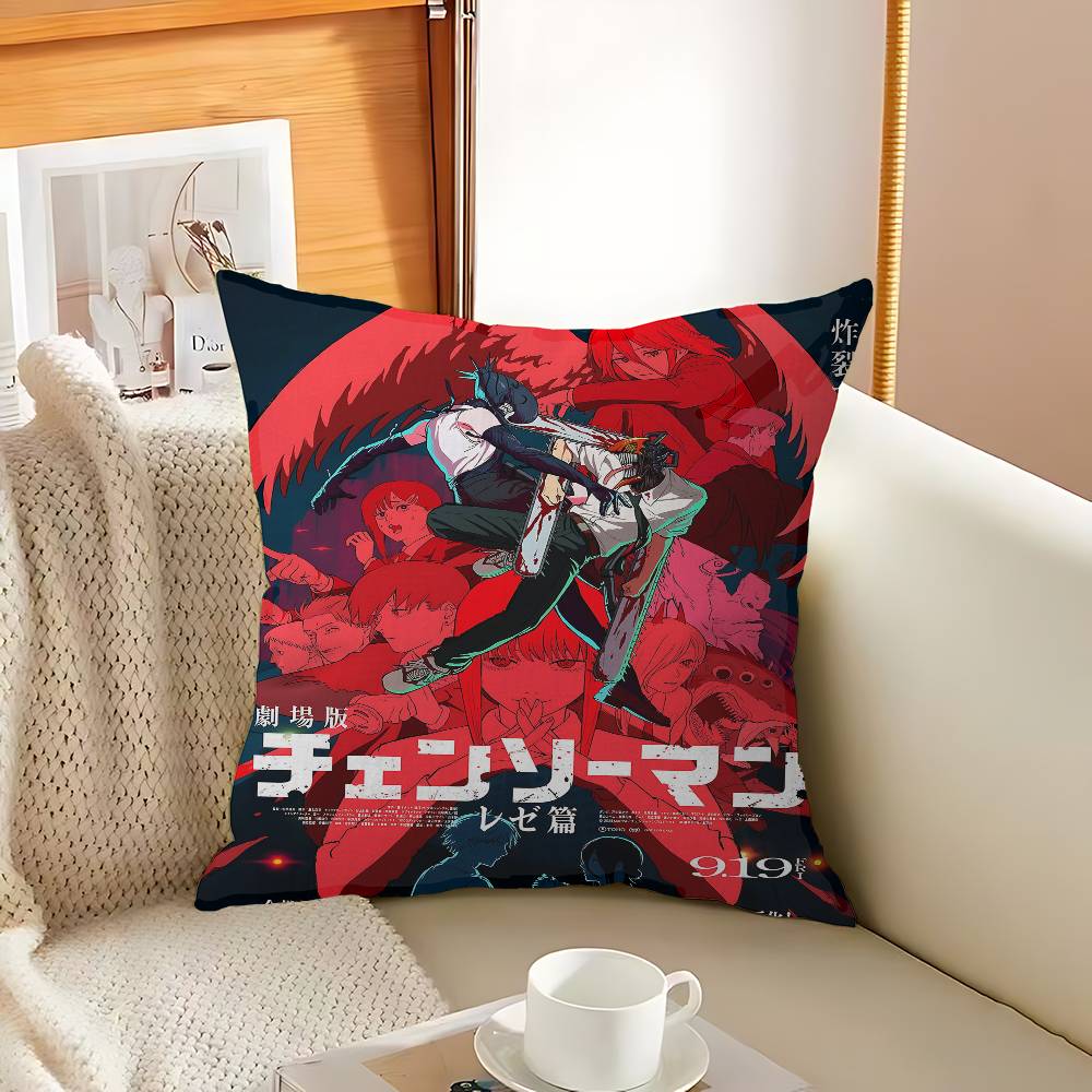 Anime Chainsaw Man Lucky Dragon Pillow Cover Sofa Cushion Cover Home Room Decoration Children Gift