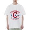 Black Short Sleeve T Shirt California City Los Angeles Hills Athletic Department Graphic Print Casual Wear