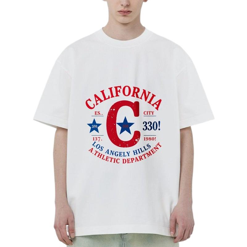 

Black Short Sleeve T Shirt California City Los Angeles Hills Athletic Department Graphic Print Casual Wear XXXXL білий