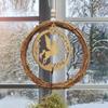 Christmas Natural Dried Rattan Ring Wreath Garland Christmas DIY Craft Door Wall Hanging Pendant Decoration Home Party Supplies