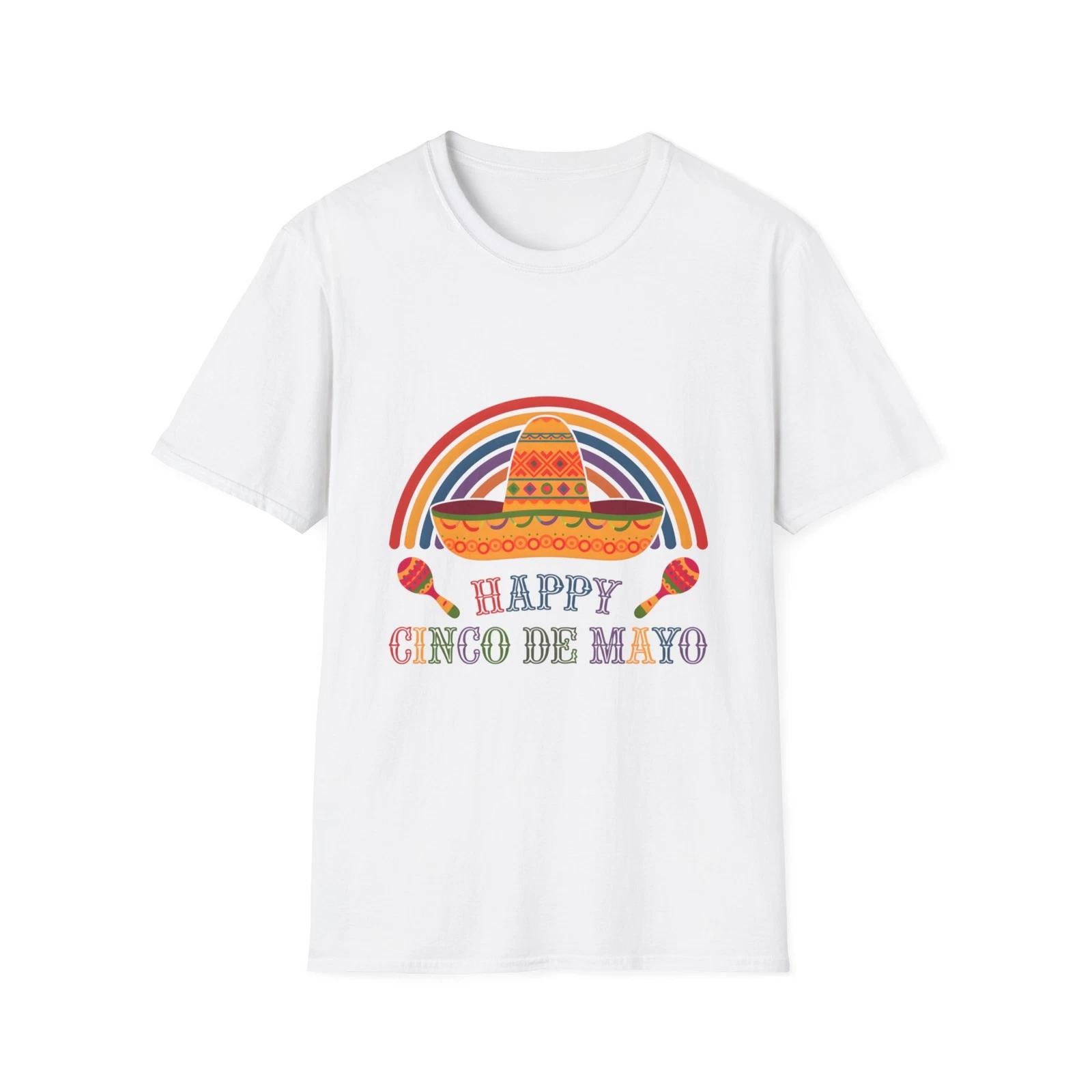 Cinco de Mayo T-Shirt, Happy Cinco de Mayo Tee, Unisex Fiesta Shirt, Colorful S
