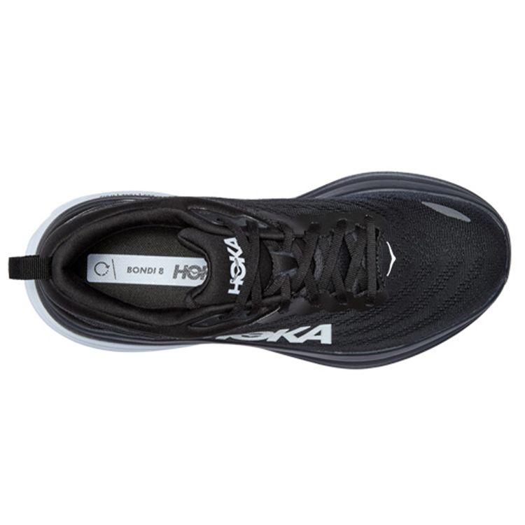HOKA Bondi 8 2E Wide Black White Men Sneakers 1127953-BWHT