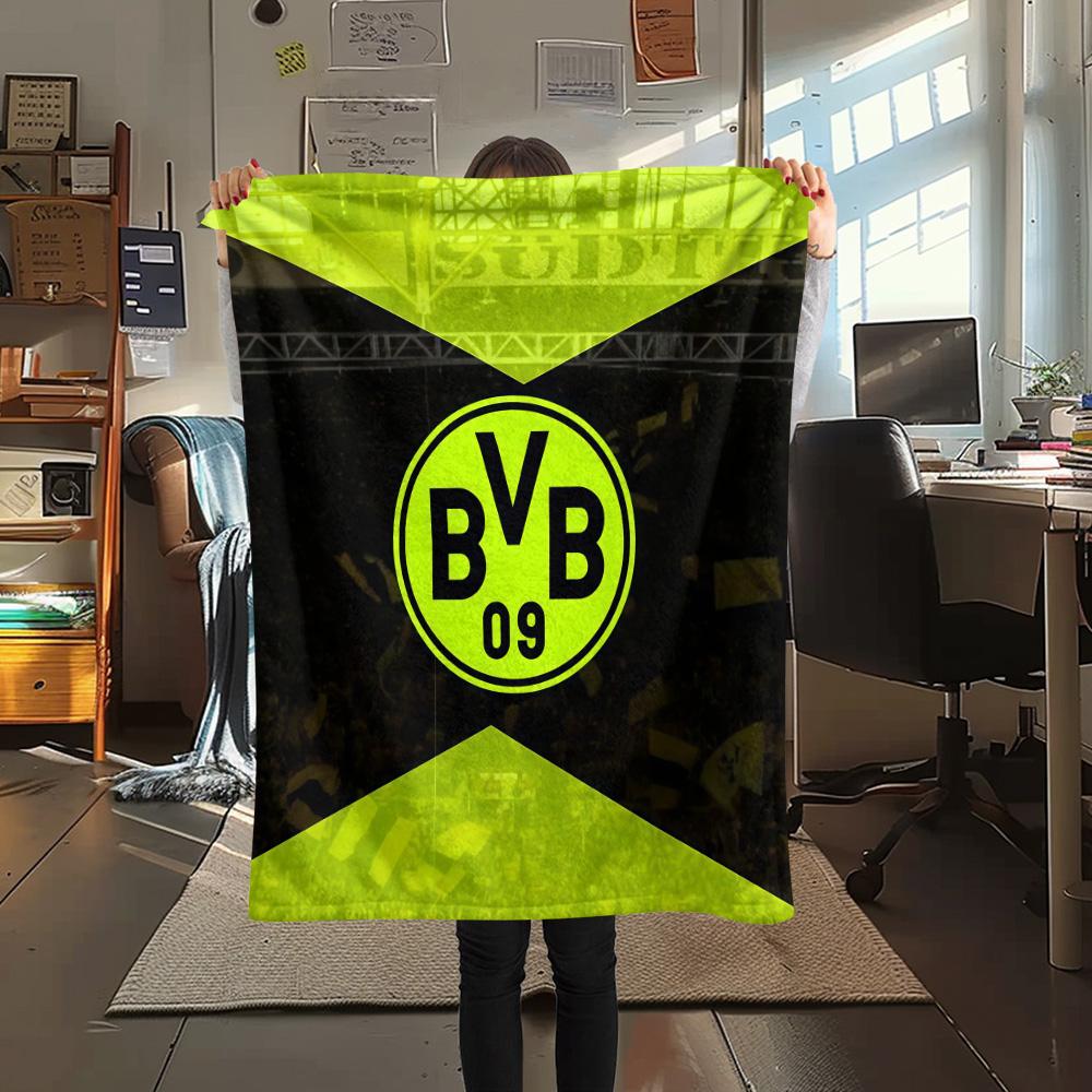 Borussia Dortmund Flannel Blanket, High quality Comfortable for All Seasons, Home Decor, Warmth and Comfort