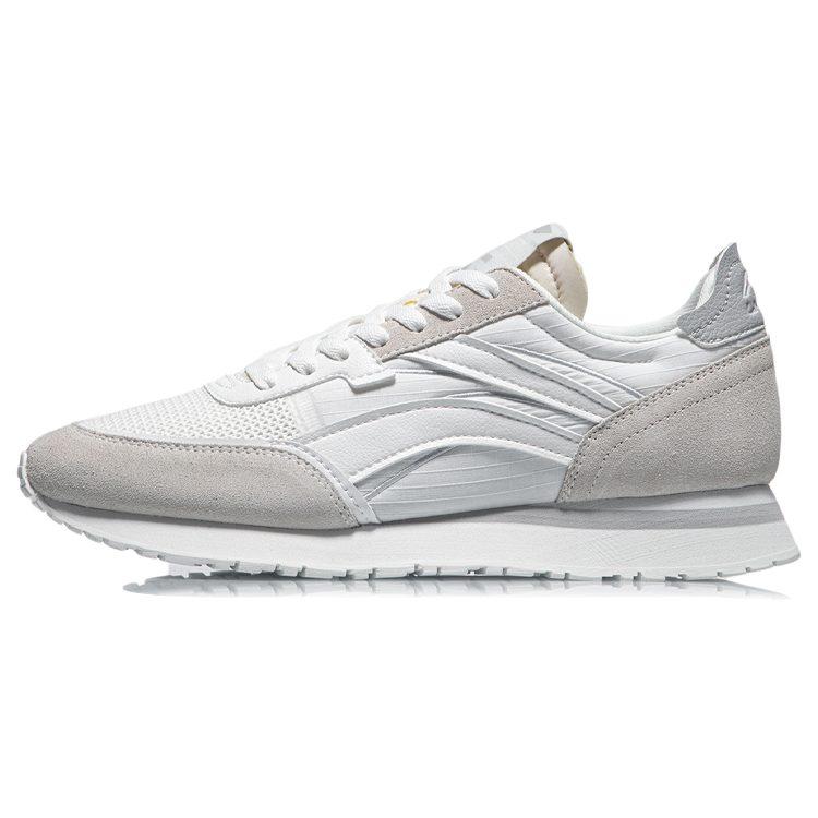 Li Ning ChengFeng Cushioning Slip Resistant Abrasion Resistant Lightweight Low top Running Shoes Men's Mist White AGCR195-3