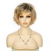 Synthetic Short Blonde Golden Brown Wigs Natural Wave Curly Fluffy Hair With Bangs For Women Daily Cosplay Heat Resistant Fibre