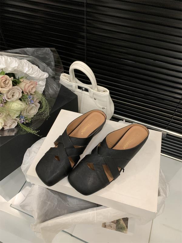 

Модные туфли-клинья с закрытым носком, женские тапочки, роскошные шлепанцы, низкий мягкий дизайнерский тканевый каблук-копытце, римские туфли Мэри Джейн из ПУ резины, низкая обувь 35