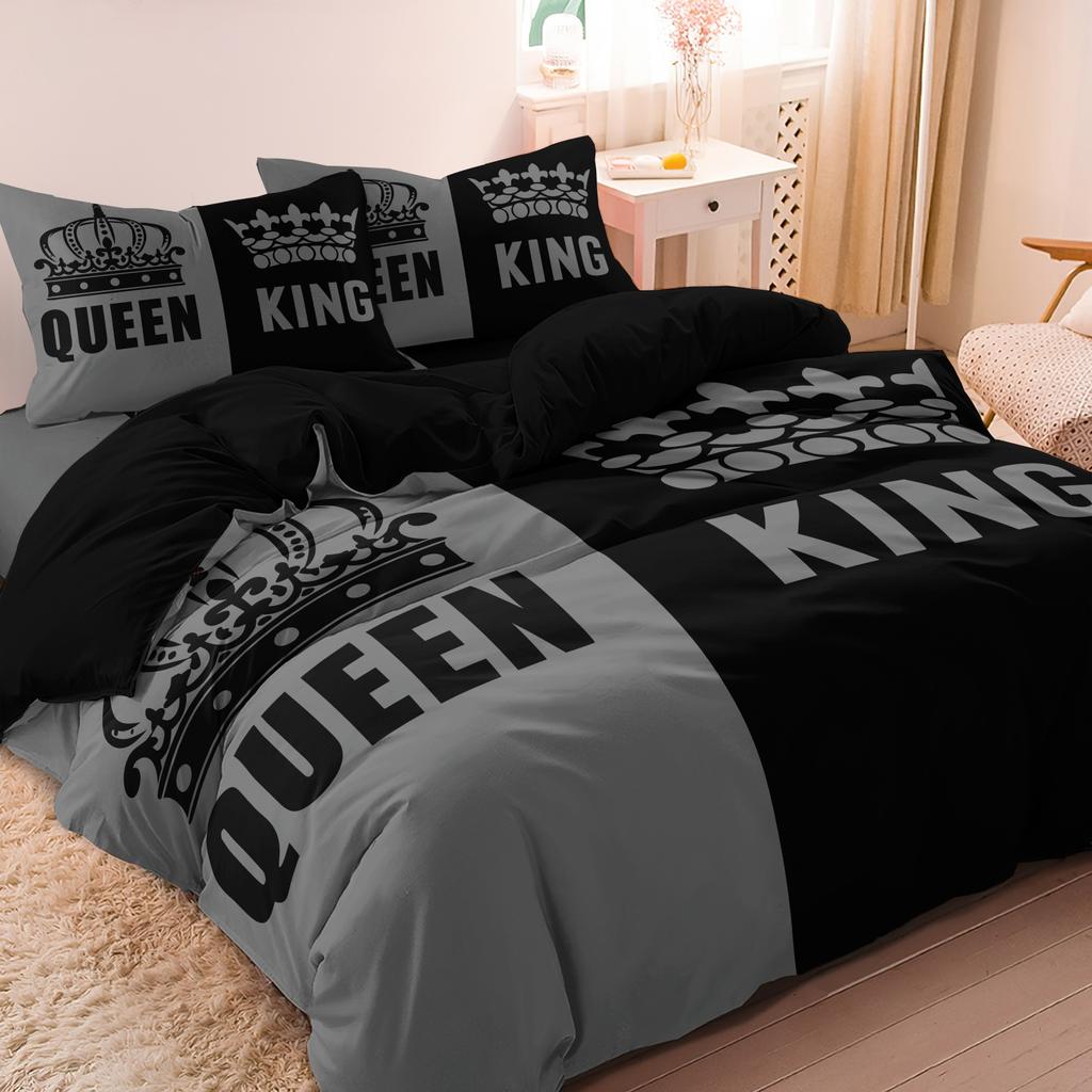 3pcs Set Queen king Heart Digital Print Duvet Cover Can Be Used As Holiday Gifts (1 * Duvet Cover+2 * PillowcaseNo Quilt)