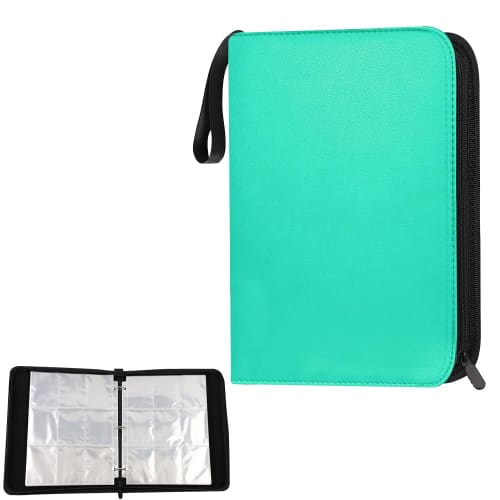 Card File, Trading Card Case, 9 Pockets, Holds 900 Trading Cards, Mint Green