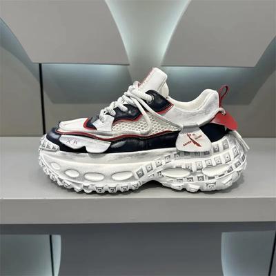 Fashion New Summer Fashion All-match Platform Shoes Height-enhancing Breathable Mesh Light Luxury Retro Casual Trendy Men Shoes