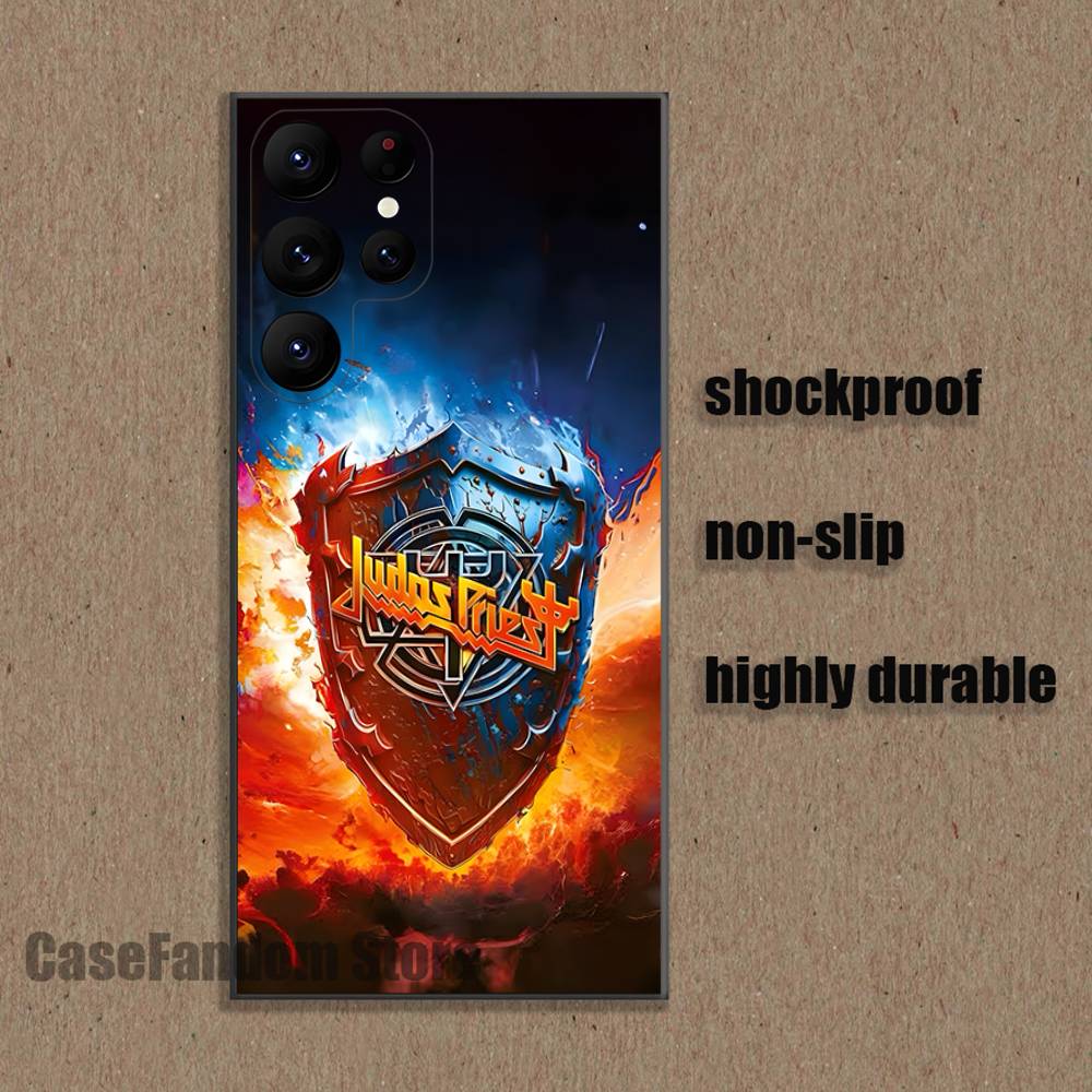 J-Judas P-Priest Shockproof Phone Case For Samsung S26,S25,S24,S21,S22,S23,S30,Ultra,S20,Plus,Fe,Lite,5G Black Cover