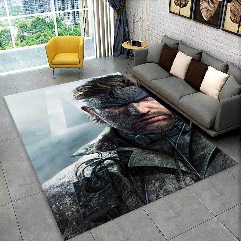 Game Metal Gear Solid Cartoon Non-Slip Area Rug for Living Room,Bedroom,Playroom,Soft Carpet Floor Mat Home Decor Rug Kids Room