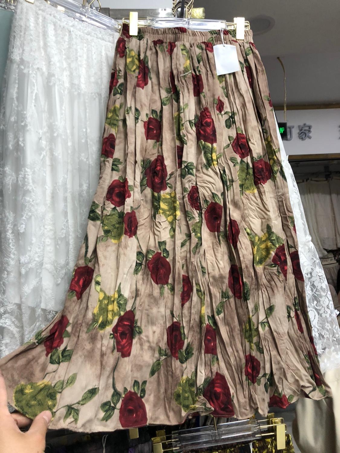 

Новая юбка с высокой талией и тонким силуэтом, универсальная, с ретро-принтом, плиссированная, А-силуэта, с большим подолом, женская One Size хаки