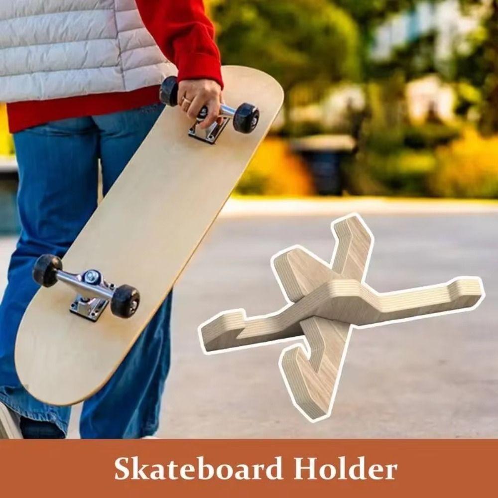 Sitting Bracket Skateboard Display Stand Wooden Skateboard Rack Enthusiasts and Collectors