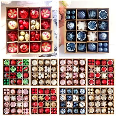 6cm Galvanisiert Glänzend Unregelmäßig Weihnachtsbaumkugel Set