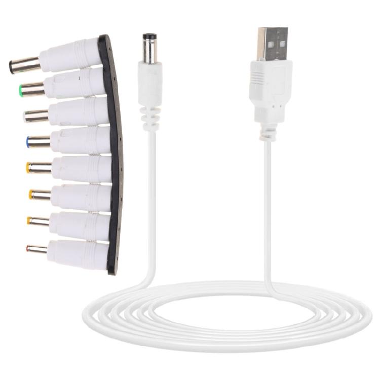USB5V To DC9V 12V Converter Cable USB to DC9V 12V Charging Cable with 8Adapters