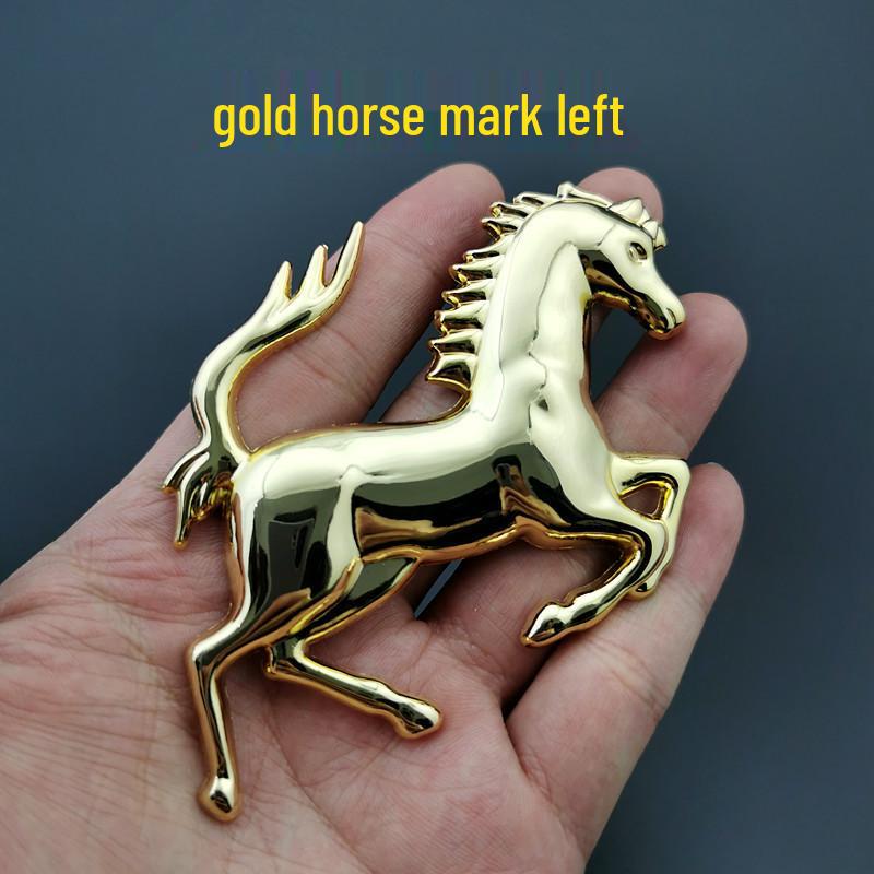 Metalowe Naklejki z Logo Konia - Osobowość Samochodu 3D - Modyfikacje Nadwozia, Boku i Tyłu