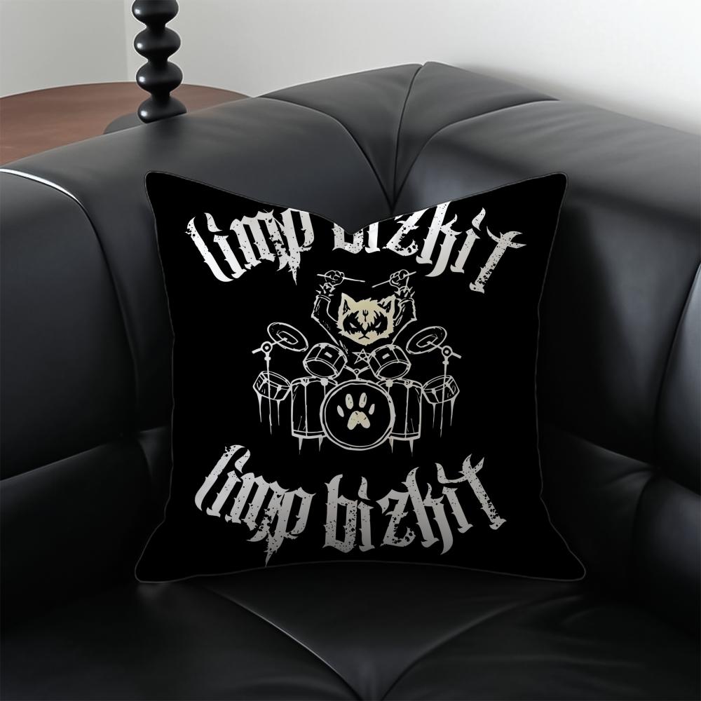 

Band Llimp Bbizkit Album Cushion Cover Pillow Case Antidustmite Invisible zipper silky plush cushion 30X30cm
