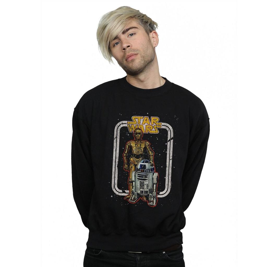 STAR WARS Mens R2-D2 And C-3PO Vintage Sweatshirt