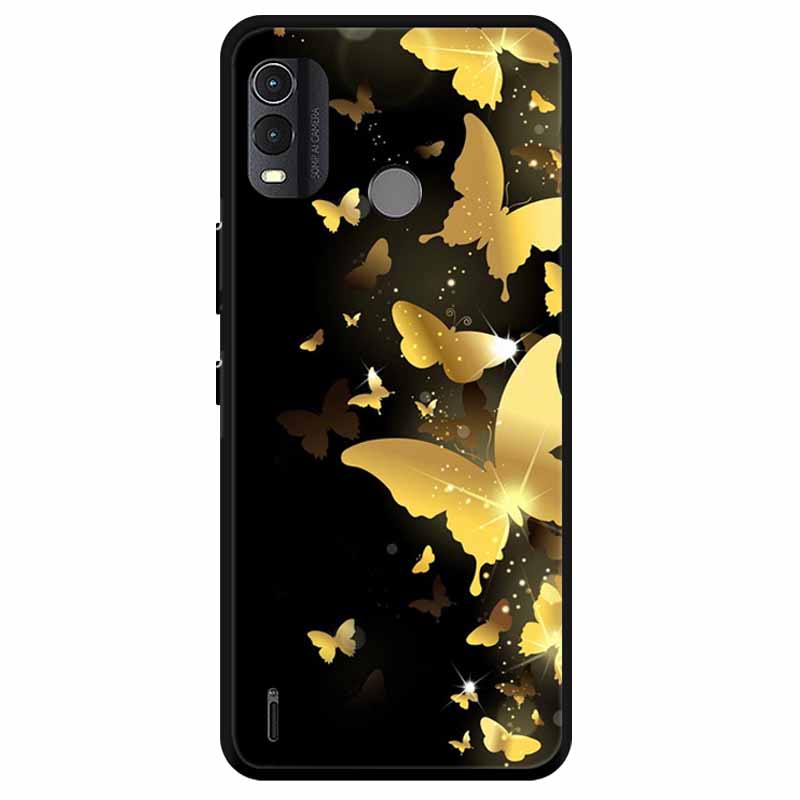 Soft Silicone Cover For Nokia C22 Case 2023 TPU Wolf Lion Painted Black Phone Coque for Nokia C22 C 22 4G Black For NokiaC22