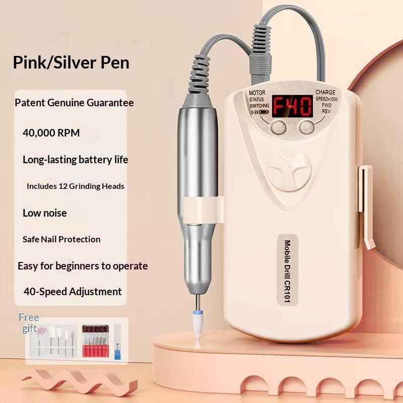 40000Prm Portable Nail Drill Rechargeable Electric Nail File Machine For Nails Gel Polish Removing For Salon Home For Gift