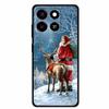 Christmas Cover For ZTE Blade A35 A55 Case Black Silicone Cases for ZTE Blade A55 Cartoon Santa Claus Christmas Tree Back Cover