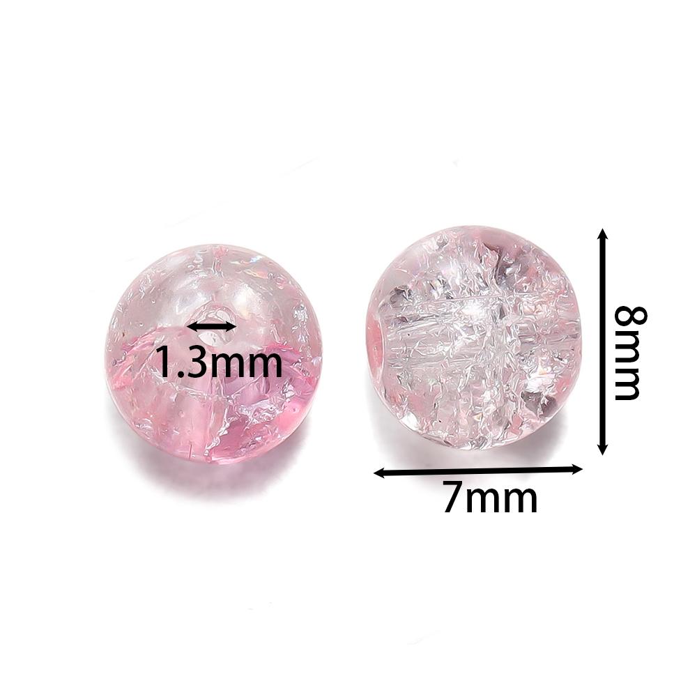 50/100pcs 8mm Glass Crackle Beads Loose Spacer Beads for Jewelry Making DIY Handmade Earrings Bracelets Necklace Accessories