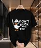 2026 New Arrival Pure Cotton Tshirt Funny Knife Duck Dont Duck With Me Pun Print Crew Neck Unisex Casual Short Sleeve