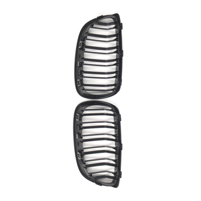 L10A Front Kidney Grille Gloss Black Double Lines Hood Grilling For BMW 3 Series E92 E93 Coupe 2006-2010 Part Number 51137157277