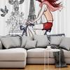 Paris Girl Love Landmark French Tower Window Curtains Curtains for Living Room Decorative Items Living Room