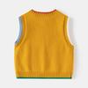 2024 Children's Cartoon Bear Sweater Vest - New Sleeveless Wool Pullover for Boys