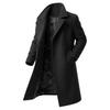 Men's Double-Breasted Wool Coat with and Thickened Design Outerwear