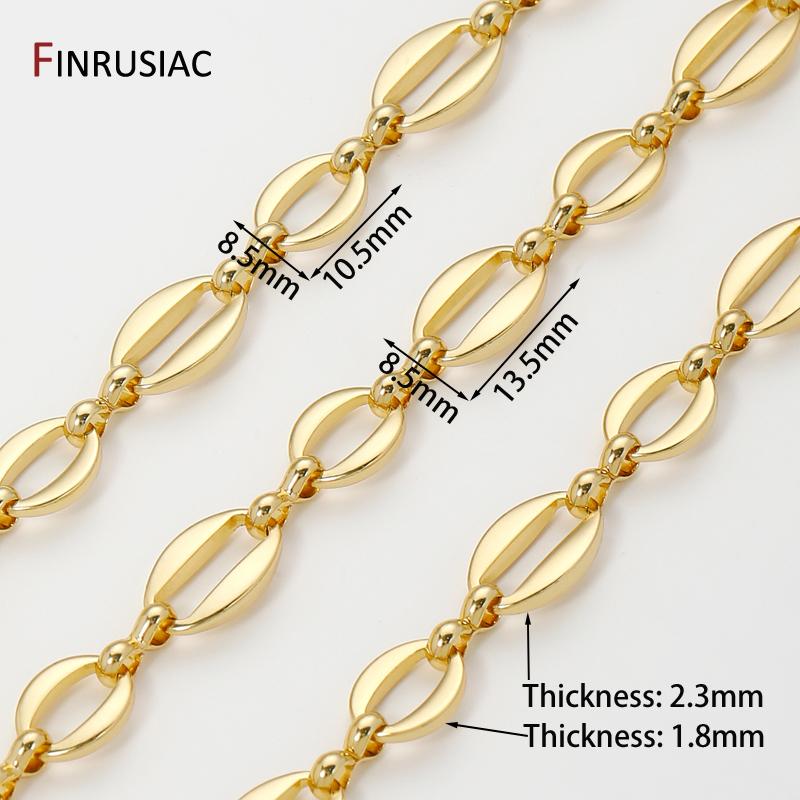 

18K Gold Plated Brass Heavy Oval Link Chains for Jewelry,8.5*13.5mm Cable Chains for DIY Necklace Bracelet Making Supplies 0.5 meter