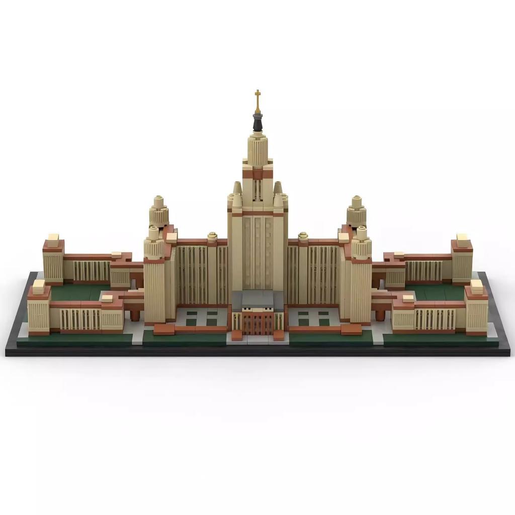 Non-Toxic Moc Moscow State University Skyline Architecture Street View Series Assembly High Difficulty Building Block Model Set Male