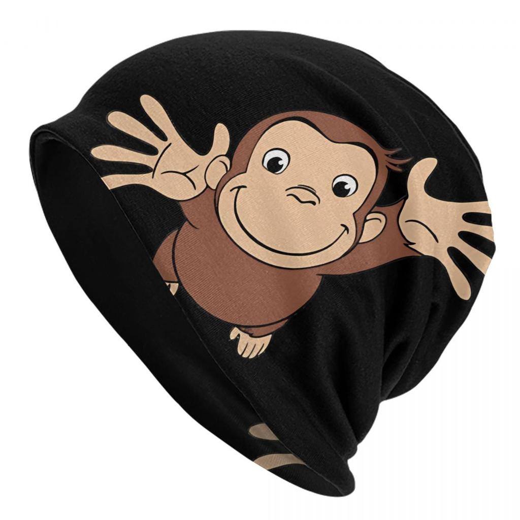 Curious George Collage Bonnet Hat Hip Hop Outdoor Skullies Beanies Hats Unisex Warm Multifunction Cap