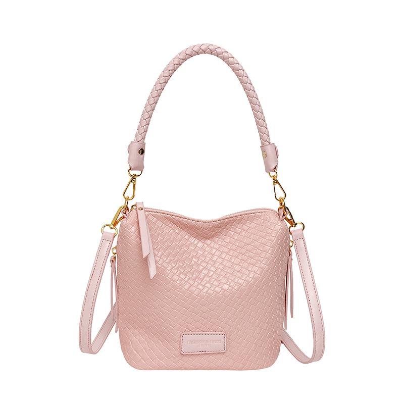 Bags women's bag 2025 new Korean version of fashion niche woven bag casual versatile shoulder bucket bag tide