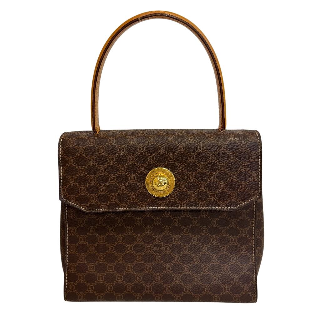 CELINE Star ball Macadam leather Handbag Brown leather Used