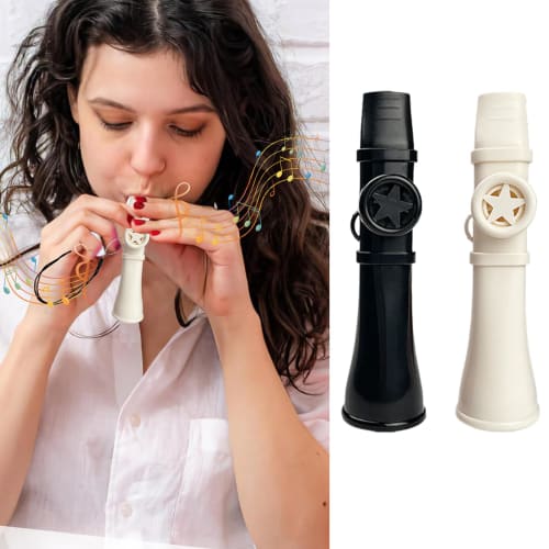 Two Kazoos, Lightweight, Great Sound, with Strap, Adjustable Tone, Easy To Play, Multicolored, Perfect for Parties, Beginners, and All Ages