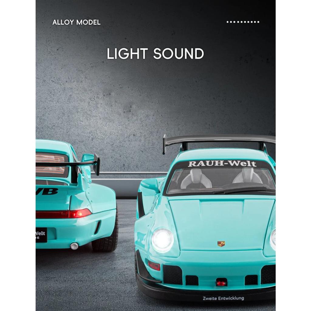 1/22 Porsche 993 RWB 911 Supercar Alloy Model Car Toy Diecasts Metal Casting Sound and Light Car Toys for Children Vehicle