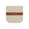 Celine Triomphe Classic Monogram Print Zipper Closure Canvas And Lambskin Round Bag Women Shoulder Bag White 10G342CAM-01TA