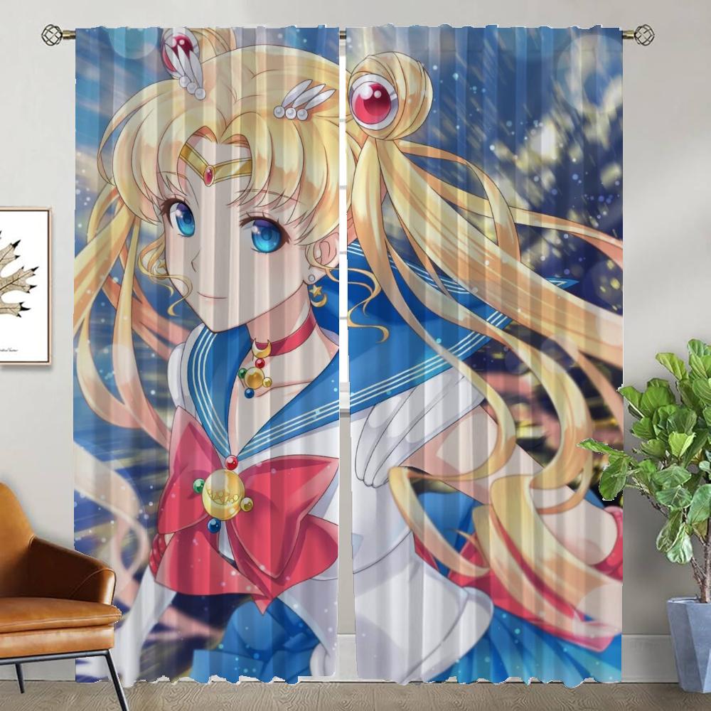 

Украшения на Хэллоуин Sailormoons Домашний интерьер Шторы 2 шт. Тюль для спальни Шторы для детской комнаты Шторы затемнения W50xH70cmx2pcs-CL