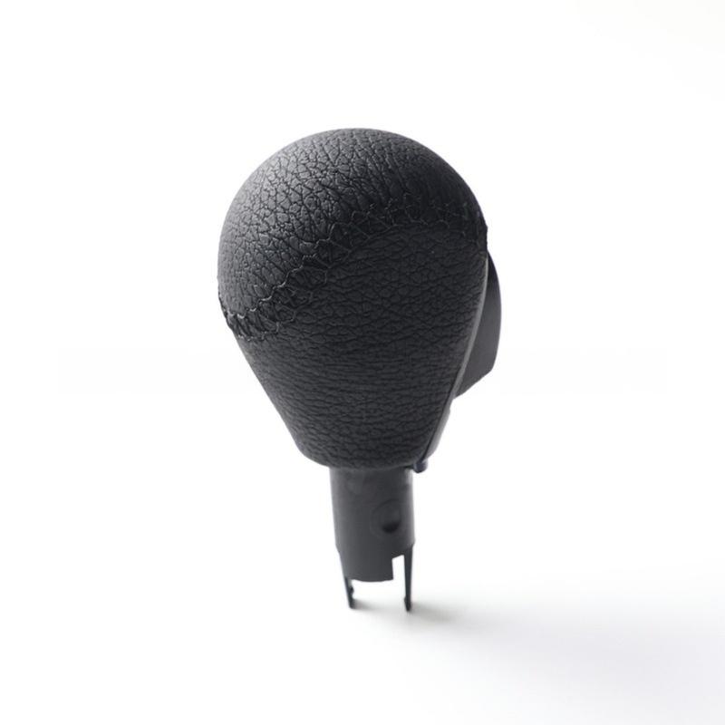 Black Gear Shift Knob Auto Transmission Knob PU Leather Cover ABS Plastic Base Wear Resistant Material Comfortable Grip Design