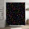 Space-themed Shower CurtainCosmic Pattern with Stars, Planets, and Moons Vibrant Colors for Bathroom Decor