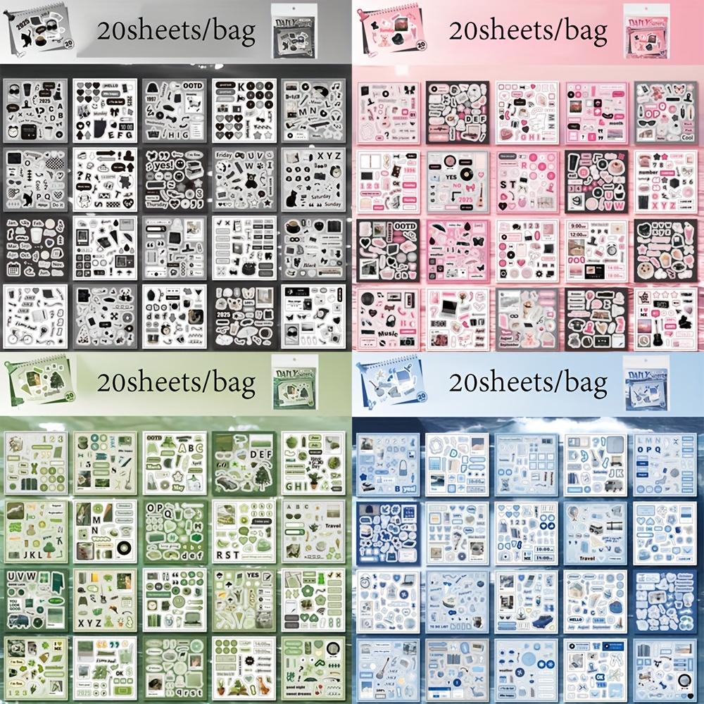 80 sheets, vintage Korean style, daily journal series, coated paper, scrapbook diary decorations, creative DIY materials, stickers, self-adhesive 4 book