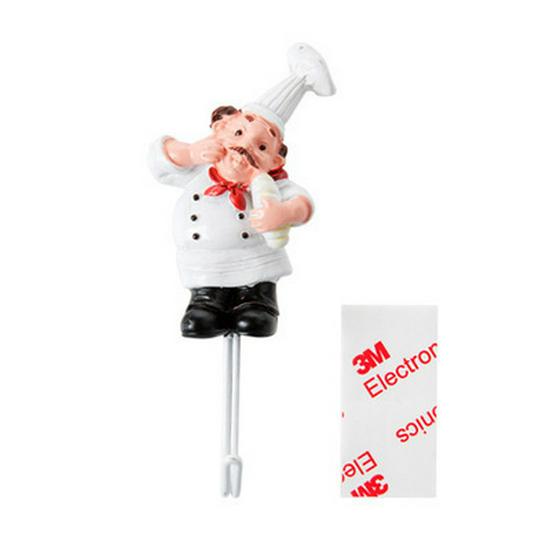 Chef Resin Stainless Steel No-Trace Over-the-Door Hooks, Wall Adhesive, Nail-Free, Strong Hold.
