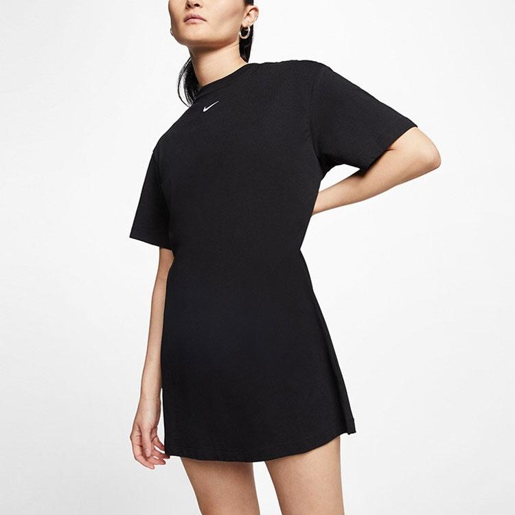 Nike Essential Loose Fit Soft Comfort Round Neck Short Sleeve Dress Women Dress Black CJ2243-010
