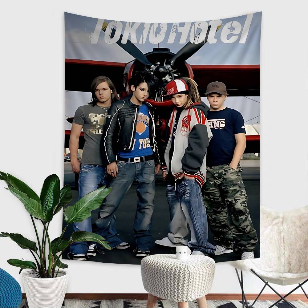 Pop Rock Band TTokio HHotel Chart Tapestry For Living Room Home Dorm Decor Art Home Decor