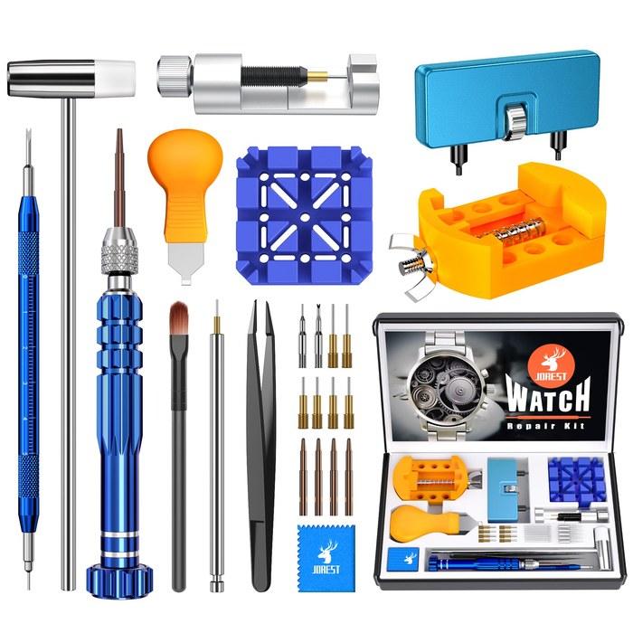 [JOREST] Watch Tool Kit, Watch Repair Tool, Watch Band Adjustment Tool, Watch Battery Replacement Tool, Watch Case Opener Kit, Spring Bar