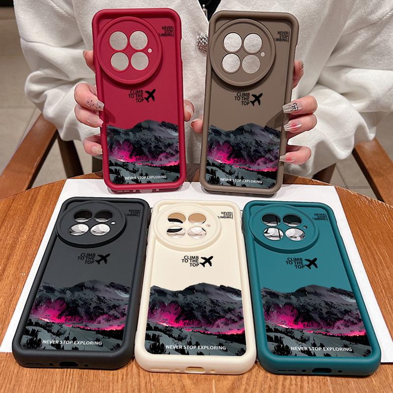 Phone Case For OnePlus 15 13 12 Airplane Snow Mountain Patterned Shockproof Bumper Soft Cover Fundas For OnePlus 13R 12R 11R